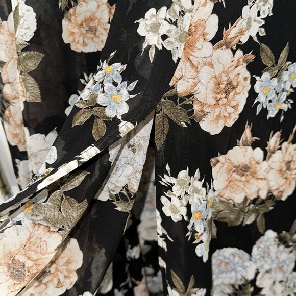 Baltic Born XXL Kia Black Blue Blush Pink Floral Kimono Maxi Dress - Picture 7 of 14